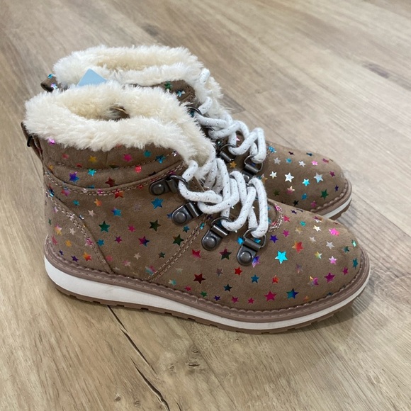 NEW Girls Cat & Jack Reed Lace Up Star Boots - Picture 1 of 3